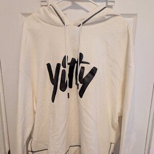 NWT YITTY by Fabletics Logo Hoody White Contrast Stitching